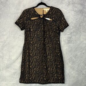MICHAEL KORS Black Lace Sheath Dress Sz L Petite Holiday New Years NYE NWT New